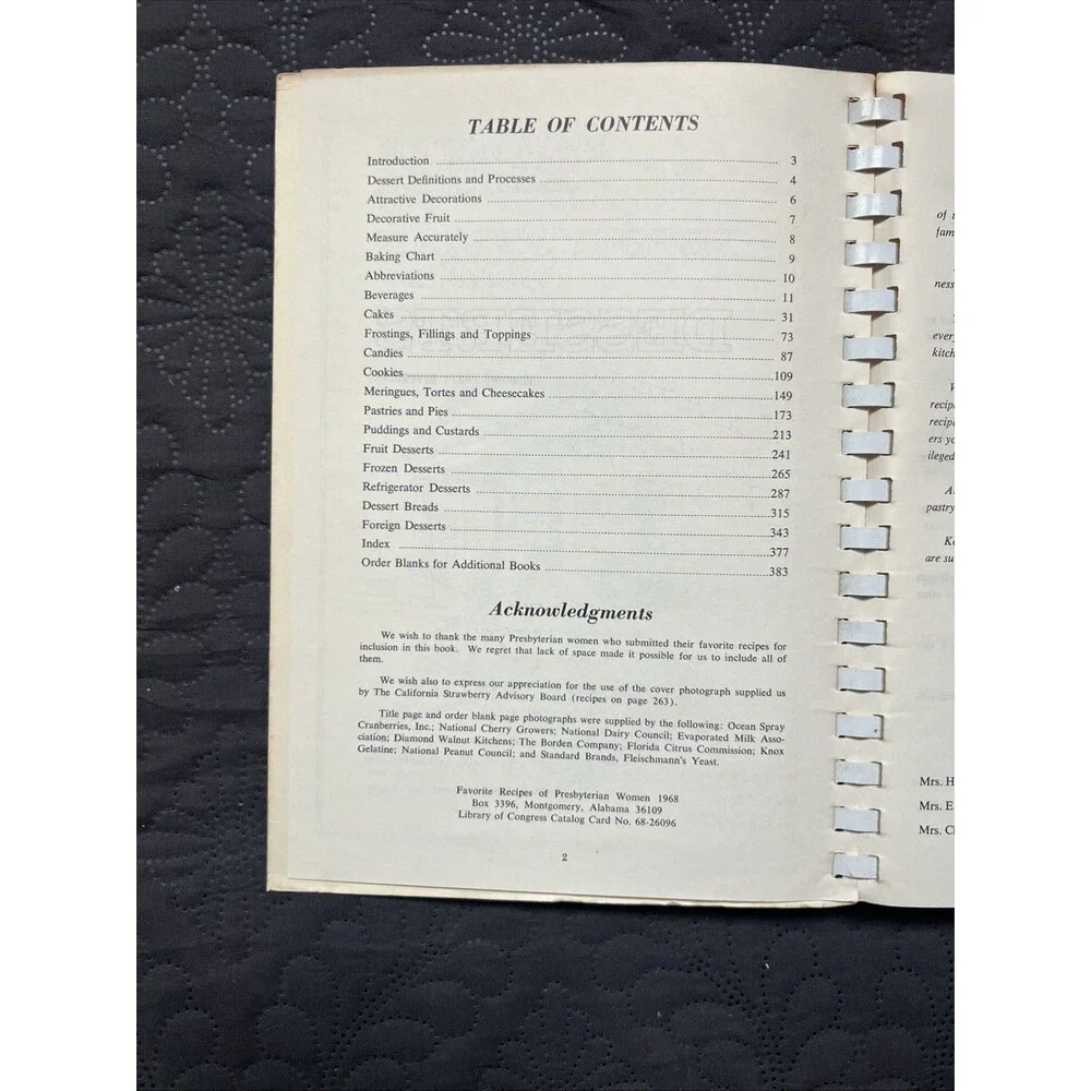 VTG Favorite Recipes Of Presbyterian Women 1968 Desserts W/Party Beverages Home